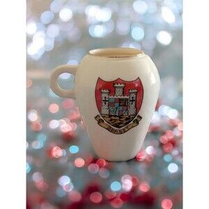 Vintage W H Goss Dorset & Wimborne Crested Ware Vase Jug Roman Cup Ceramic 3.5"H